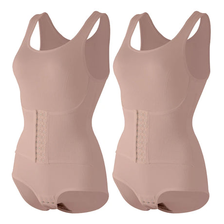 Women Bodysuit Shapewear with Zipper Belt Tummy Control Fajas Body Shaper Snap Crotch Waist Trainer Slimming Cincher Corset Tops