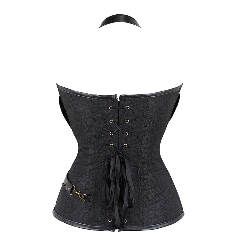 Women Bustiers Corsets Medieval Viking Pirate Costume Gothic Leather Overbust Corselet Steampunk Corset Vest Bustiers