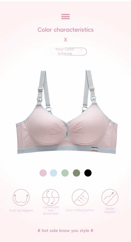 Pure Cotton Double Button Breastfeeding Bra Soft Comfortable Seamless Breathable Maternity Bra Anti Sagging No Underwire