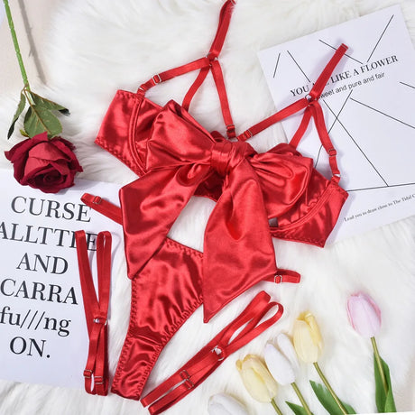 New Hot Sexy Lingerie Set For Women Lace Exotic Sets Sexy Lingerie Set Chain Panty Garter Fancy Luxury Kit Erotic Bra Set