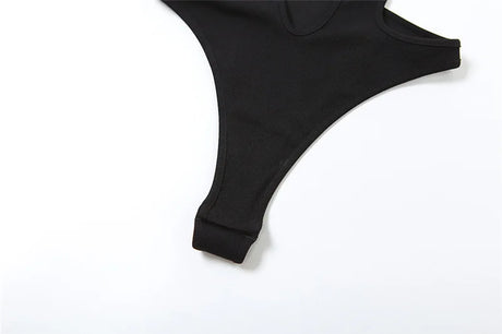 Gothic tops Y2k clothes sexy spicy hollow out bodysuit nigh clubwearr ashion women's patchwork slim fitting jumpsuit top tees