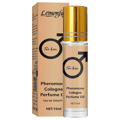 Lemonfay Pheromone Cologne Oil for Men Roll On Perfume Long Lasting Fragrance Portable 15ml Eau De Toilette for Daily Date