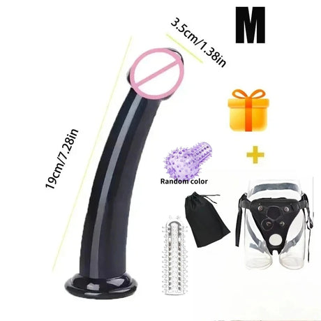 Vaginal Masturbators 4 Sizes False Penis Wearable Strapon Penis Pants Lesbian G Spot for Women Black Dildo Stimulator Strap Cat