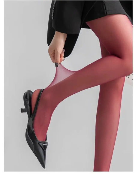 Talenza Women'S Tights Slim Stockings Pantyhose Super Elastic Large Size Leggings Red Sexy Spring Autumn Winter
