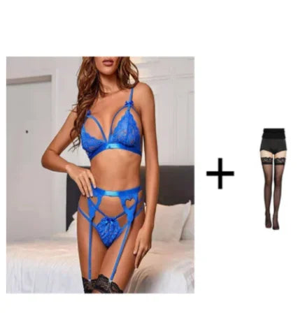 Hot Women Sexy Lingerie Set LaceTransparent Mesh Bra Thongs Underwire Lingerie Underwear Erotic Intimate Babydolls Underwear