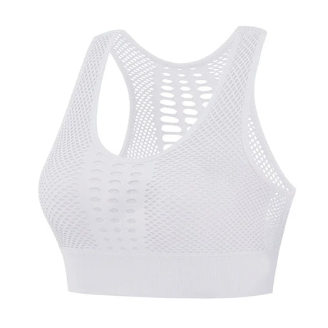Women Mesh Sports Bras Fitness Gym Running Underwear Shockproof Bra Wireless Crop Top Breathable Yoga Bra