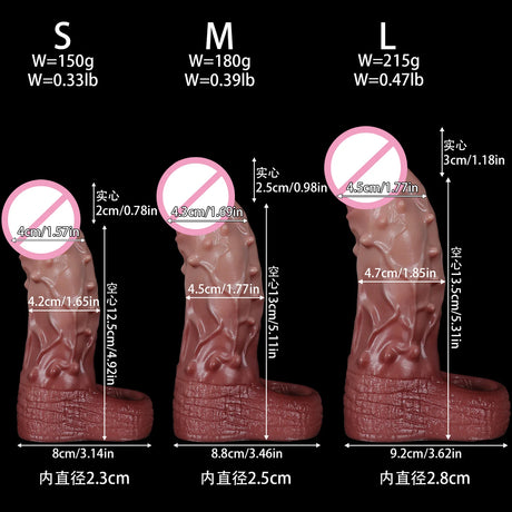 3sizes Silicone Penis Ring Men Penis Sleeve Cock Sleeve Dick ring Enlargement Delay Ejaculation Cock Ring Reusable Condom Sextoy