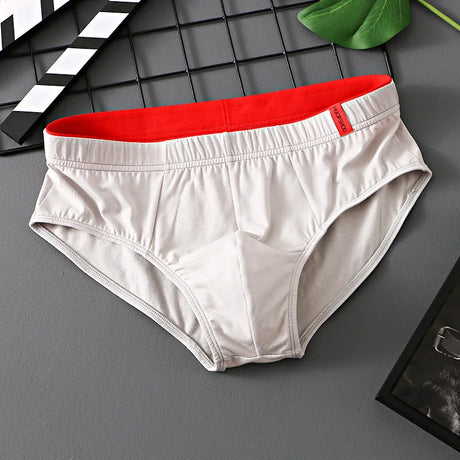 1/3 PCS Solid Cotton Briefs Men's Convex Pouch Panties Youth Fasion Low Rise Breathable Men's Comfortable Underwear Solid Color