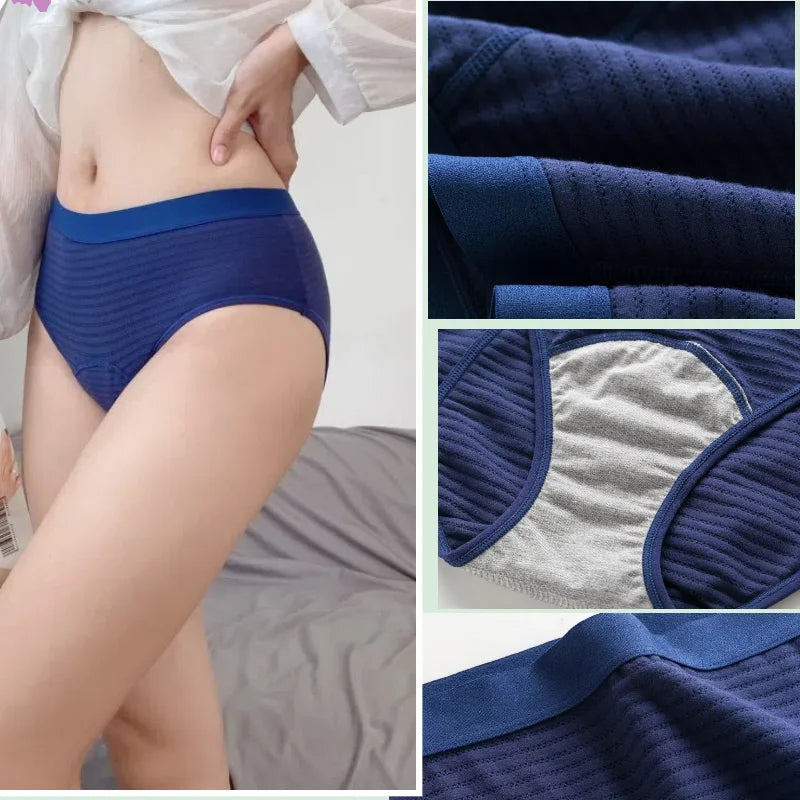 2PCS/set Leak Proof Menstrual Panties Cotton Shorts for Women Waterproof Briefs Intimates Physiological Female UnderwearXS-2XL