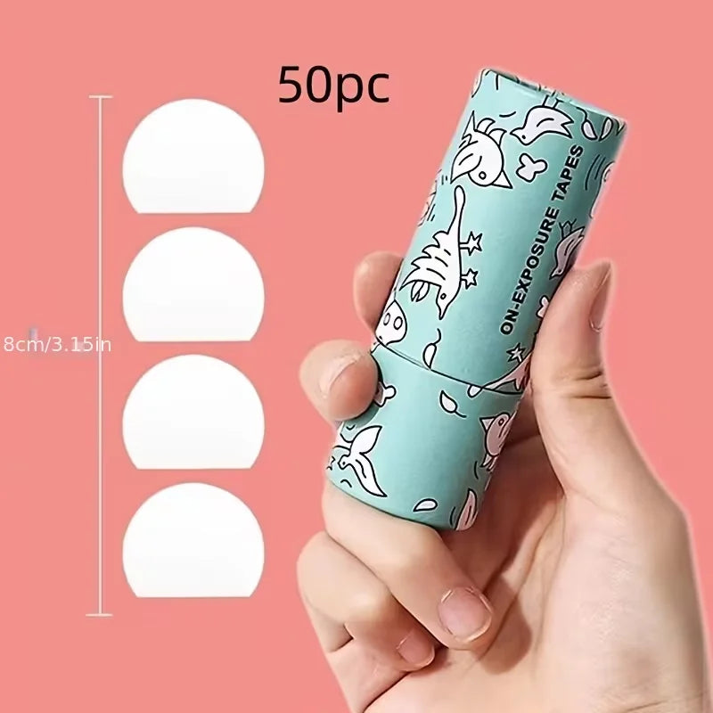 50pcs Double-Sided Underwear Clothing Tape Invisible Transparent Clothes Body Transparent Easy Tear Tape
