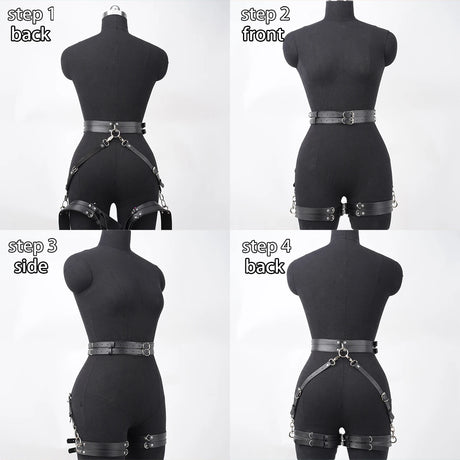 Harness PU Leather Adjustable Punk Thigh Garter Belt Accessory For Casual Dating Night Party Styling