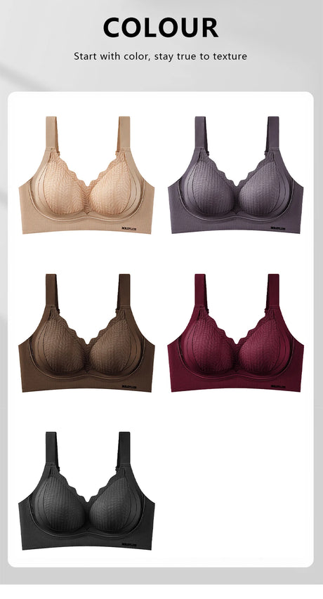 FallSweet Plus Size Lift Up Bra for Women Wireless Brassiere Anti Sagging Side Support Fixed Cup Big Bust Minimizer Bras M-3XL