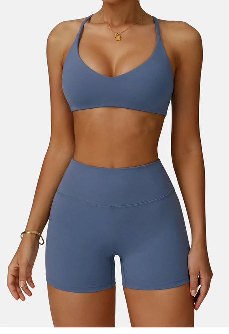 Sports Bra High Support Women Gym Underwear Push-up Back Cross Yoga Crop Top Running Workout Fitness Pilates Solid Color