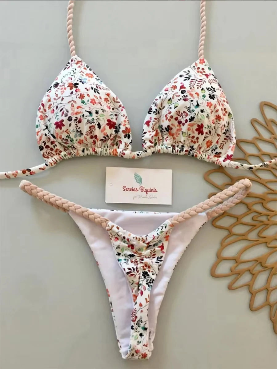 Micro Bikinis Women Swimsuit New Sexy Swimwear Halter Bikini Set Brazilian Biquini Female Thong Beachwear Party Wear