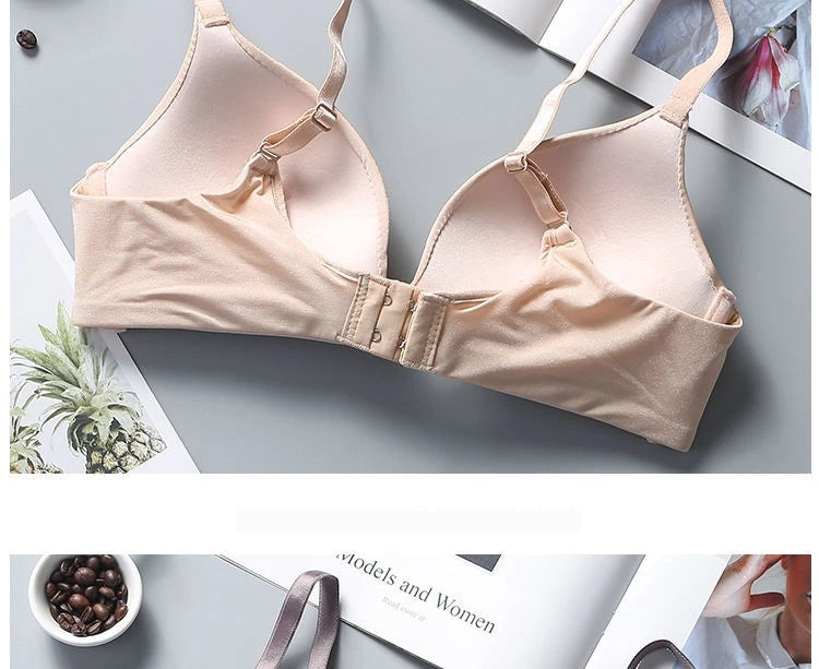 Ultra Thin Sexy Ice Silk Wireless Bra For Women Sexy Gather Underwear Push Up Simple Lingerie Seamless Brassiere Bralettle