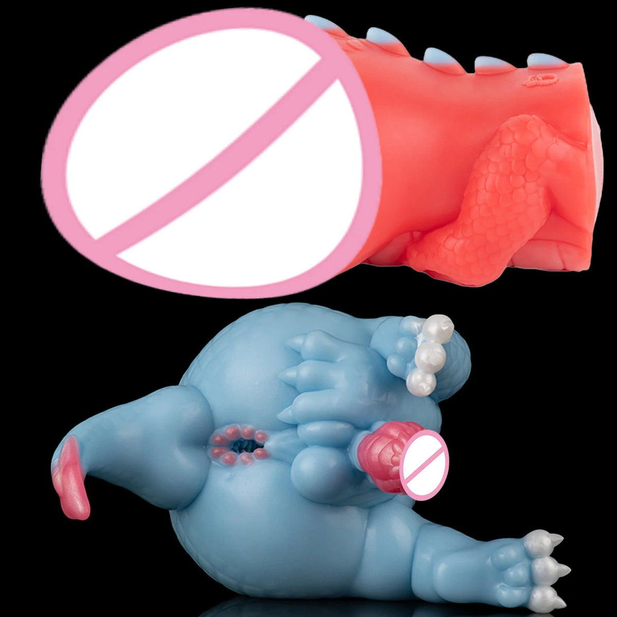 GEEBA Fantasy Red/Blue Dragon Male Masturbator Silicone Adult Men's Onahole Pocket Pussy Realistic Vagina Stroker Men Sex Toys