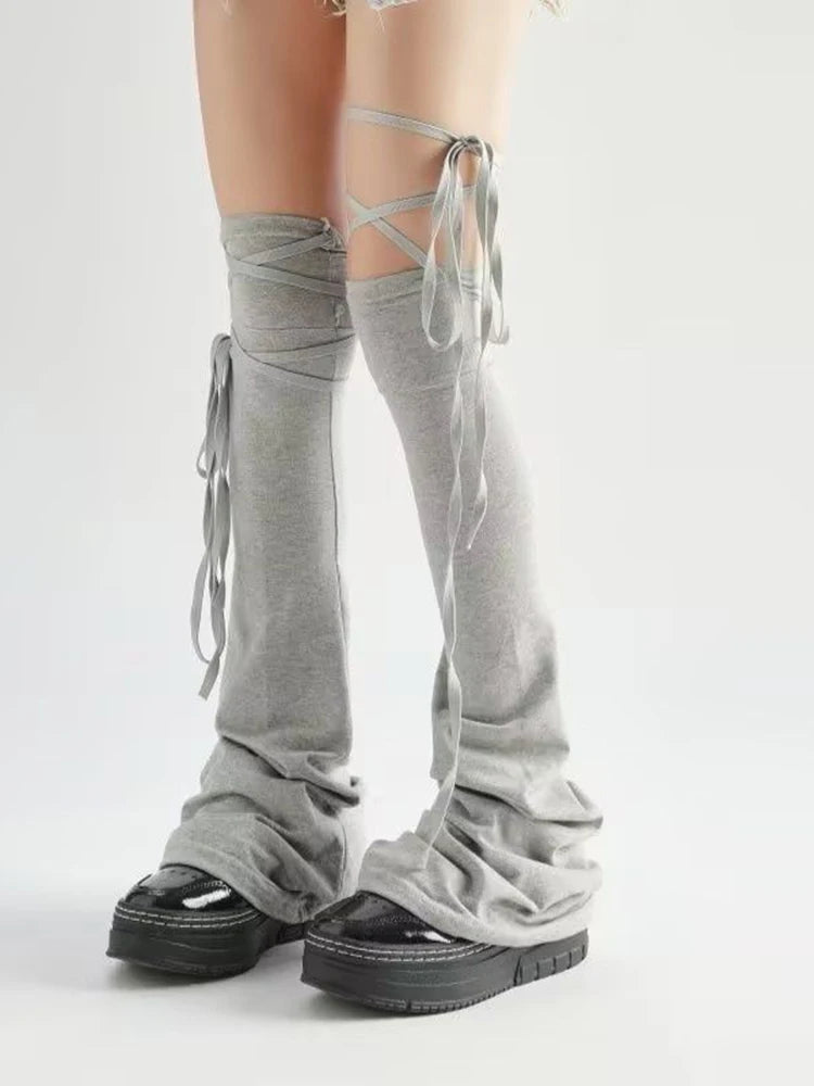 Leg Stockings Black White Gothic Lolita Over Knee High Sock Lolita Over Knee Leg Warmer Over The Knee Horn Shaped Cuffs