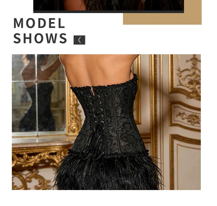 Women Bustier Corset Victorian Gothic Jacquard Front Busk Waist Cincher Halloween Party Wear