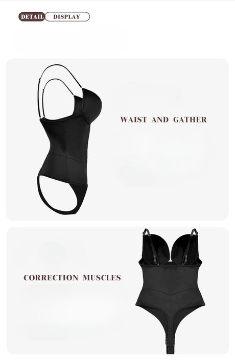Sleeveless Halter Bodyshaper Bodysuits Women Sexy Bones Waist Trainer Corsets Backless Shapewear Slim Underwear Outfit Jumpsuits