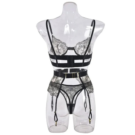 Two-piece Women's Set G-string Transparent Underwear Lolita Romantic Lingeries Set Sexy Bra and Panties Sets Lingerie for Woman