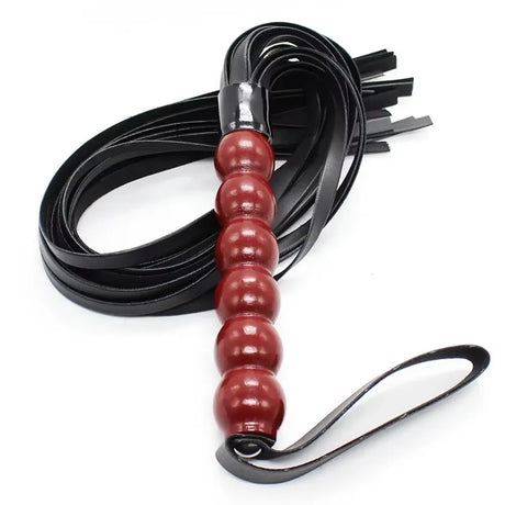 63CM BullWhip PU Leather Customizable 6 Beads Handle Horse Whip for Equestrian Riding Equestrianism Horse Whips