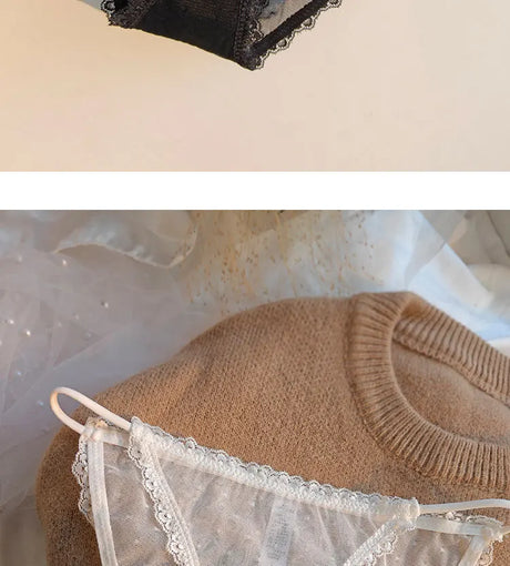 Women's underwear sexy seamless lace hollow out gauze ribbon middle waist female panties ladies breathable comfortable lingerie