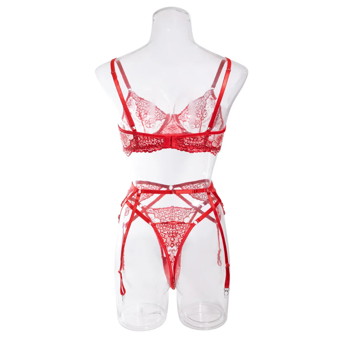 Krasapt New Embroidery 3 Items Sexy Lingerie Set Intimates Porn Female Underwear Uncensored Red Erotic Lingerie Sex Shop