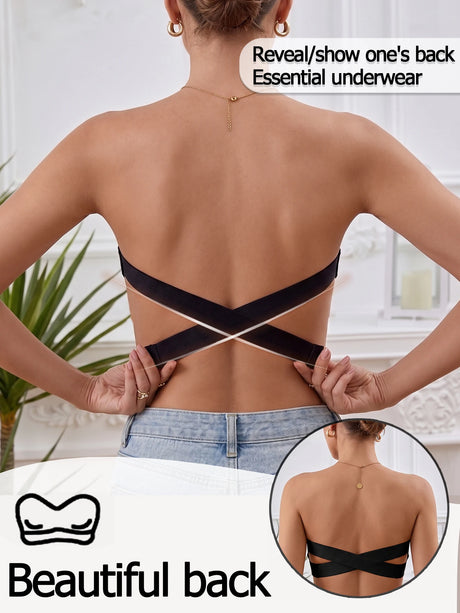Solid Strapless Wireless Women's Bra Bralette Side Clasp Push up Bra Breathable Back Comfort Unpadded Bras