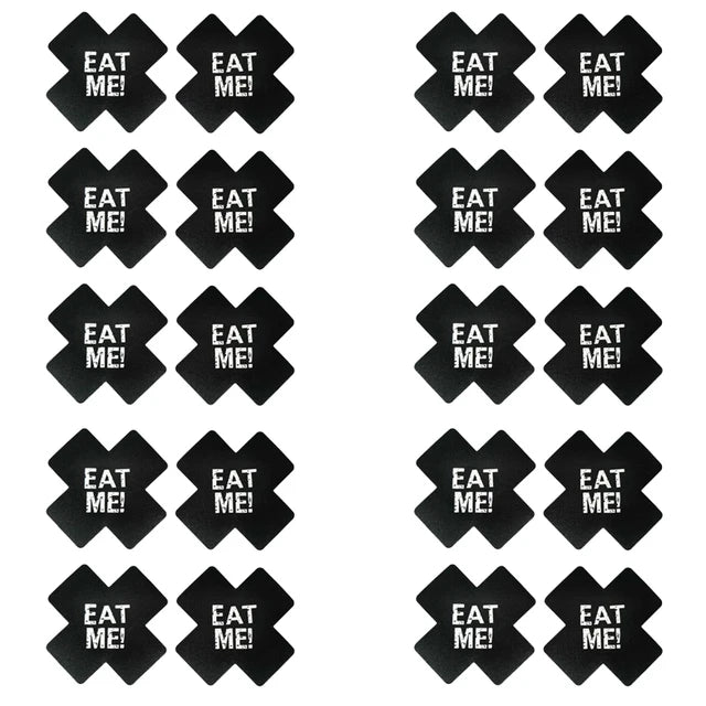 20pcs Red Heart Kiss Me Shape Self-Adhesive Disposable Satin Nipple Covers for Women Breast Pasties Stickers for Strapless Cloth