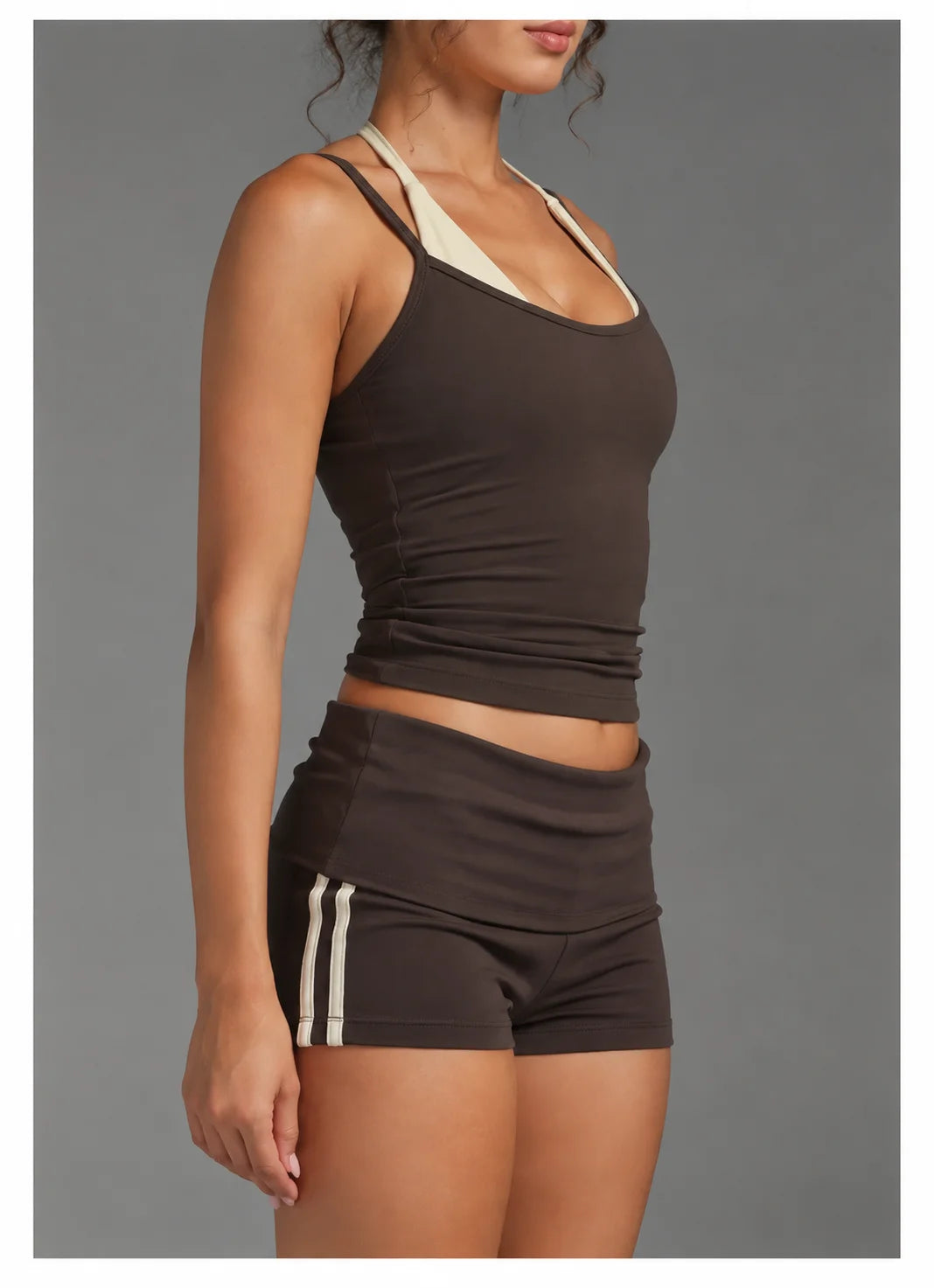 Women Color Block Sleeveless Tank Top Quick Dry Fake Two Piece Sports Bra Running Gym Pilates Yoga Workout Top