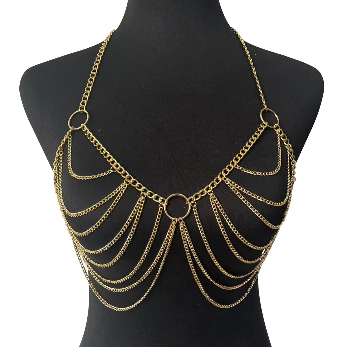 Metal Body Chain Bra Harness Sexy Chest Chain Beach Body Jewelry For Women 2025 Rave Accessories