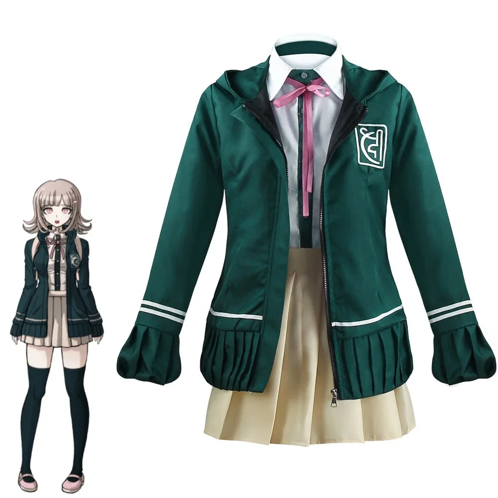 2025 Chiaki Nanami Cosplay Uniforme, Veste, Chemise, Sac, Ensemble Complet pour Femmes, Costume