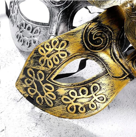 1PC Masquerade Mask Vintage Prince Mask Black Antique Copper Half Face Mask Plastic Retro Crown Masks Women Party Decoration
