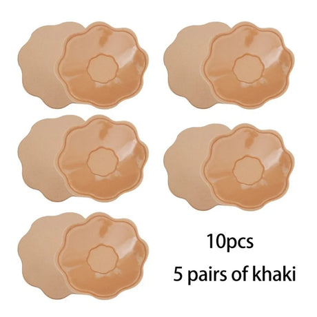 5 Pair Women Nipple Cover Reusable Breast Petals Silicone Nipple Tape Chest Sticker Invisible Self Adhesive Chest Pad