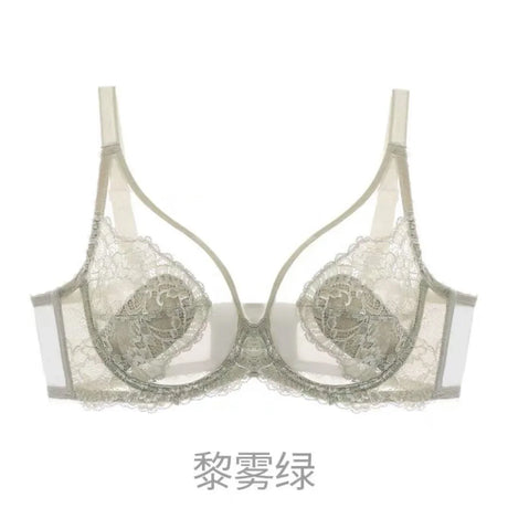 Pink Underwear for Women, Thin, Large Breasts, Small Breasts, Gathered Full Cups, Anti-drooping, Ultra-thin Bra. Bra Set