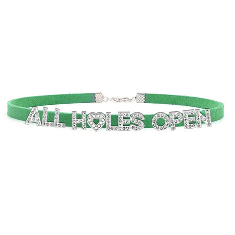 Sexy Bad Words All Holes Open Letters Choker Necklace Women Men Suggestive Adult Chocker Collar Cosplay Custom Jewelry Gift