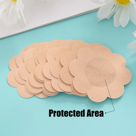 50Pcs Cloth Nipple Cover Teat Hide Women Nipple Pasties Piece Breast Petals Invisible Bra Padding Chest Sticker Patch Covers