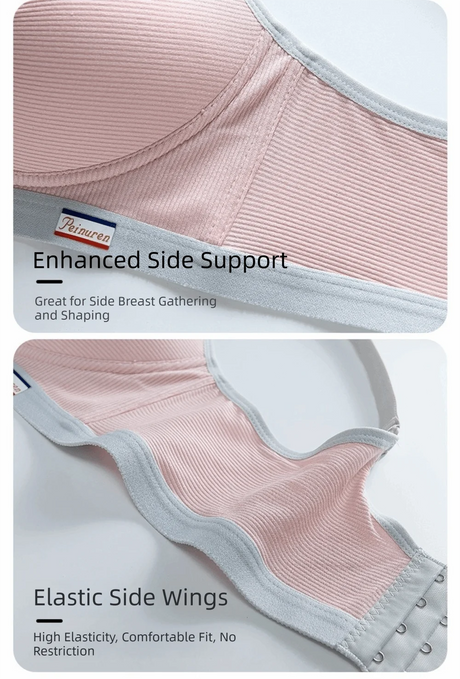 Pure Cotton Double Button Breastfeeding Bra Soft Comfortable Seamless Breathable Maternity Bra Anti Sagging No Underwire