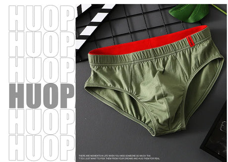 1/3 PCS Solid Cotton Briefs Men's Convex Pouch Panties Youth Fasion Low Rise Breathable Men's Comfortable Underwear Solid Color