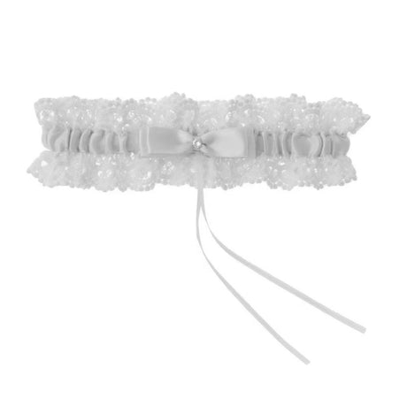 Women Lace Bow Silky Smooth Satin Elastic Thigh Strap Garter Belt Sexy Thigh Bands Party Bride Leg Garter Cosplay Tea Time