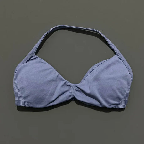 HISTELLO Strappy Bra Women Seamless Gym Underwear High Support Halter Sexy Sports Pilates Clothing Push-up Yoga Workout Tank Top