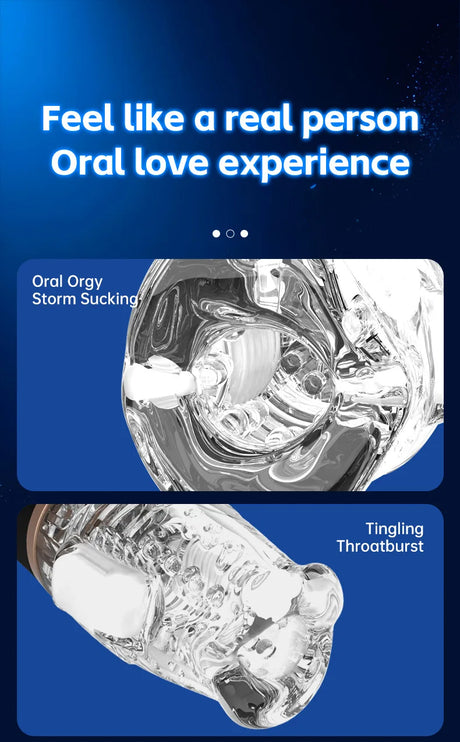 Automatic Male Masturbator Vibration Blowjob Sucking Machine Silicone Vagina Masturbation Cup Sex Toys Adult Goods for Men