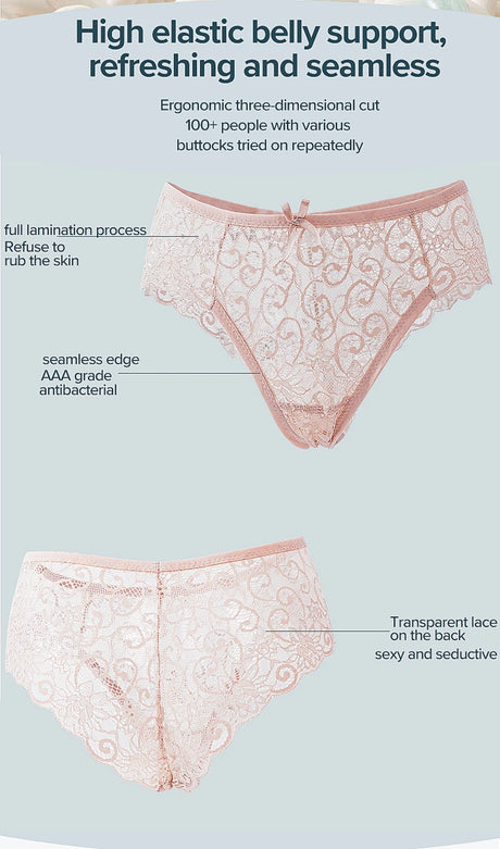 Women's Panties Sexy Lace Transparent Underwear Hollow Out Female Low Waist Briefs Breathable Lingerie Intimates Underpants