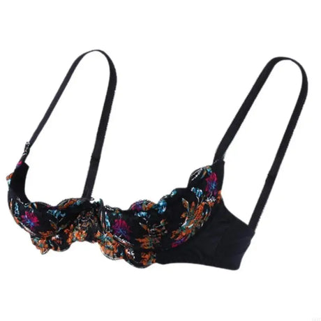 Women's Balconette Bra 1/4 Cup Padded Push Up Bra Lingerie Underwire Sex Lace Underwire Bra Shelf Bra Brassiere Gifts
