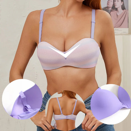 Seamless Wireless Bra Women Comfort Ice Silk Push Up Underwear 3/4 Cup Daily Lingerie Bralette Plus Size