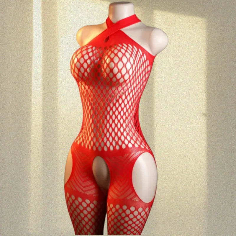 Sexy Adult Babydoll Female Costumes Lingerie Sheer Underwear Body Stocking Catsuit Erotic Set Nightgown Garters Porn