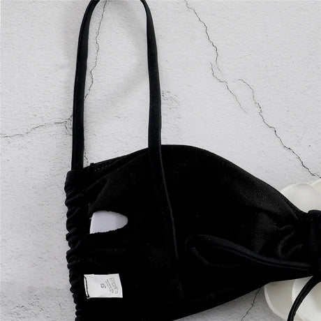 Sexy Flower Bandeau Swimwear Thong Bikini 2026 Women Lace-up Swimsuit Swimming Bathing Suit Brazilian Bikinis Sets Mujer Biquini