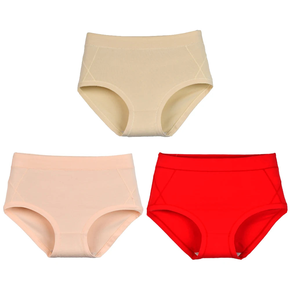 3Pcs Women's Cotton High Waist Panties Underwear Female Large Intimate Lingerie Briefs Woman Underpants Panty Panti New 2025
