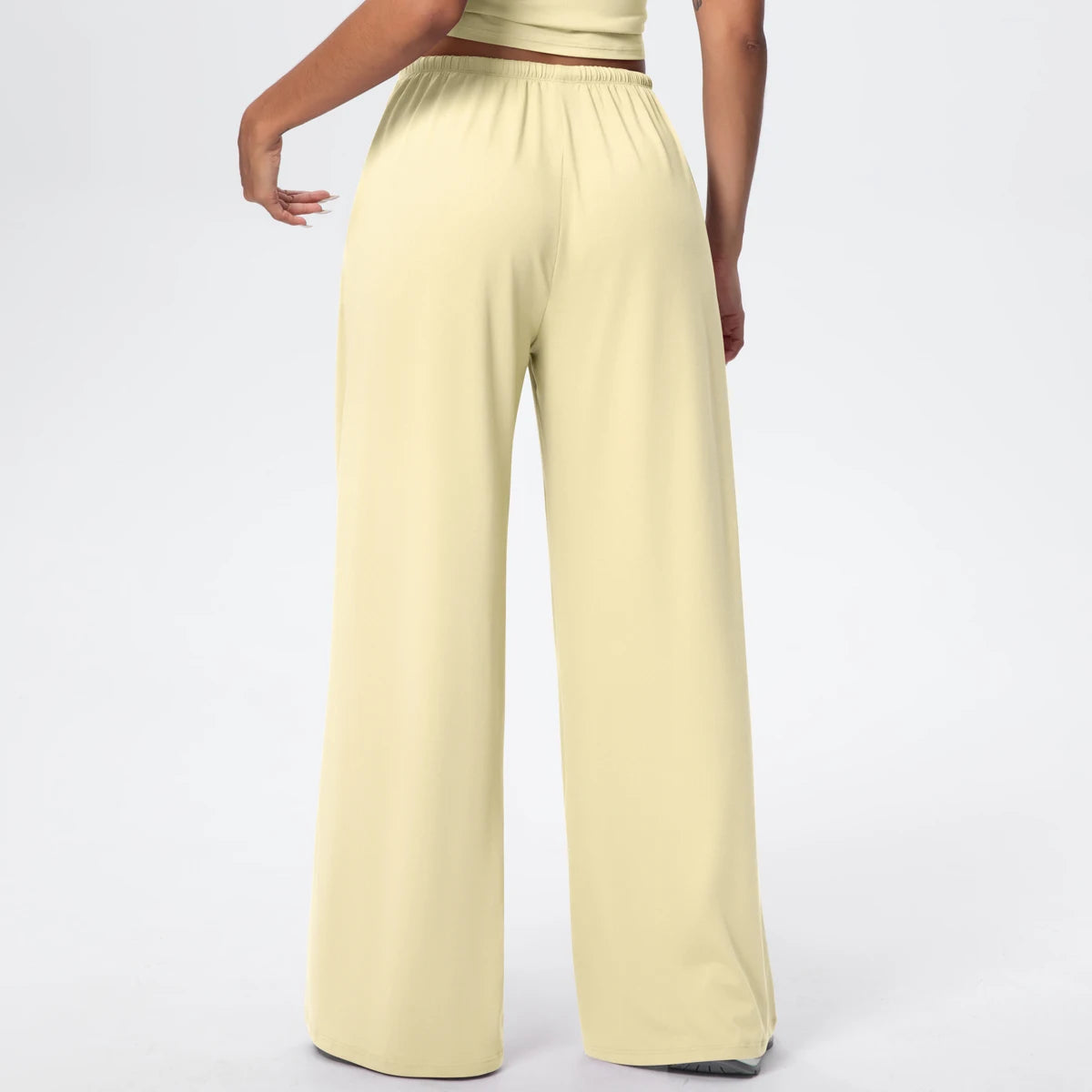 Women Quick Drying Wide Leg Yoga Pants Loose Yoga Pants High Waist With Pockets Fitness Sport Gym Workout Drawstring Full Length