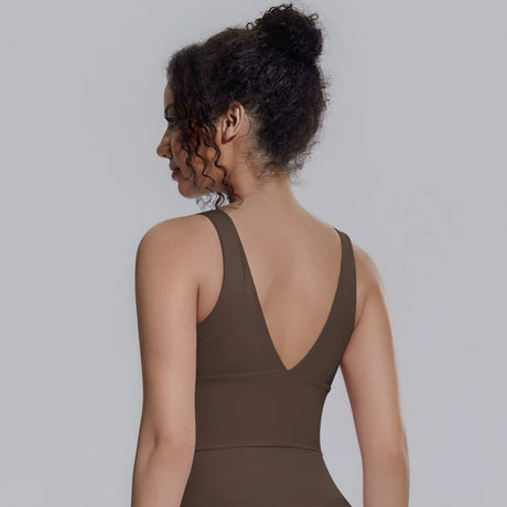 Women Summer Yoga Bra Underwear Shockproof Bra Sports Running Beautiful Back V Shaped Fitness Yoga Tank Top Bra with Chest Pad 